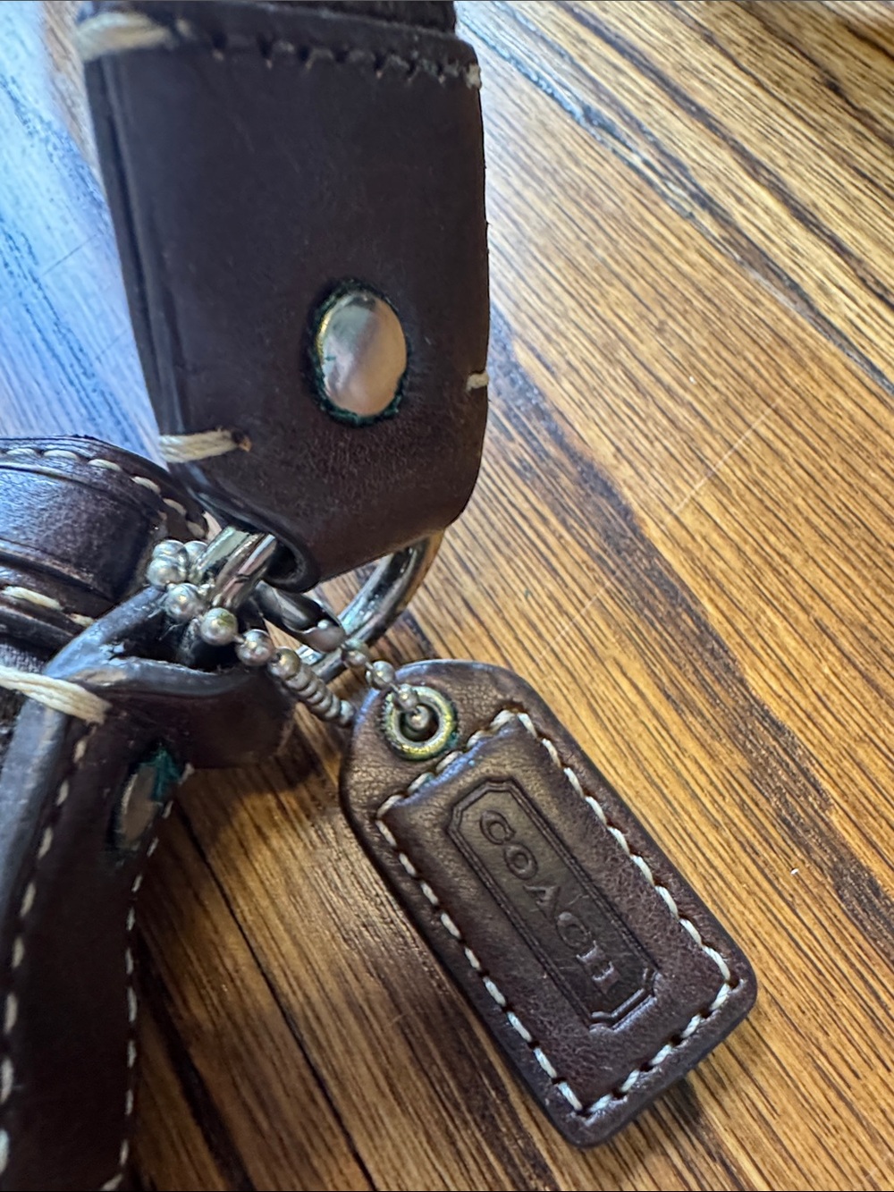Coach Dark Brown Patchwork Crossbody with Suede, Snakeprint & Patent Stripes - Picture 2 of 9